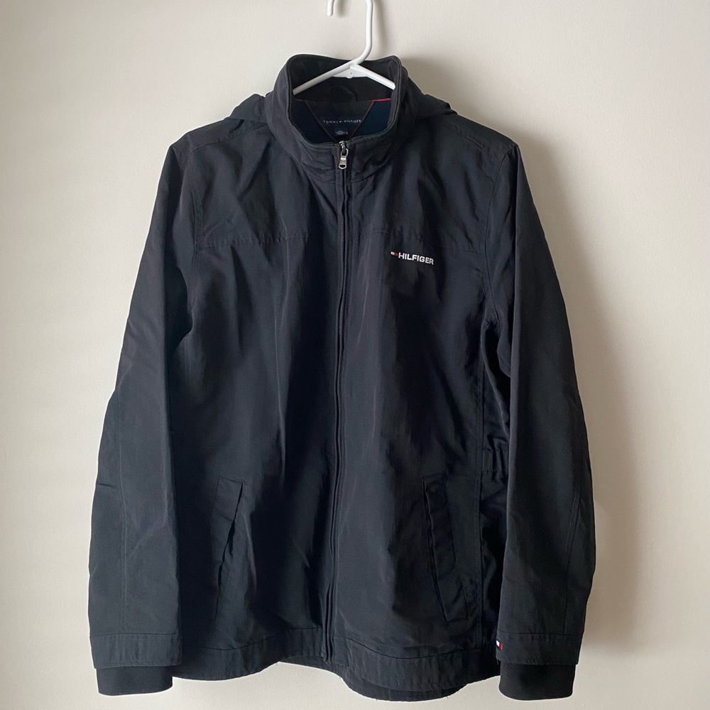Tommy Hilfiger Women’s Black Windbreaker Jacket, Size 2XL